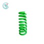 How does a suspension spring absorb shock?